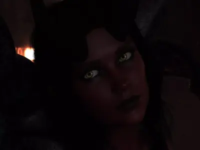 Red Demoness  Realistic Female Devil Character with Bat Wings Low-poly 3D model