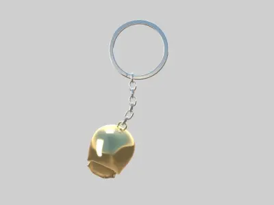 skull keychain golden 3D model