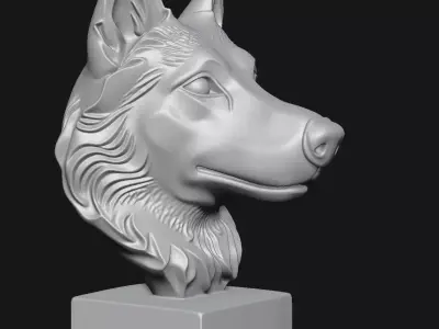 Dog head sculpture 3D print model get