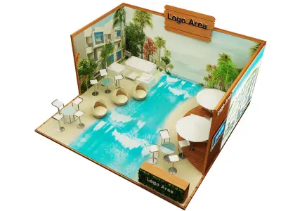Booth Exhibition Stand a165 3D model