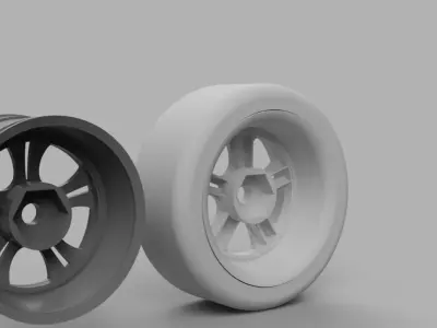 SSR Vienna Schnitt 1 10 RC Wheels 12mm HEX with and without tire 3D print model