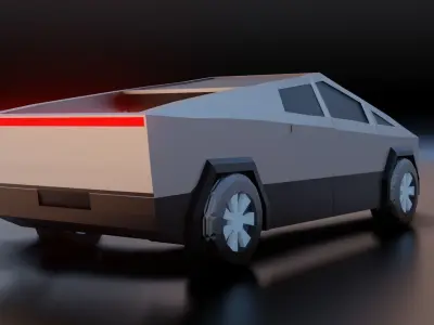 Cybertruck low poly car Low-poly 3D model