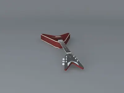 Dean V acoustic guitar Free 3D model