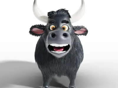Black Bull Rigged 3D model