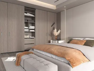 Modern Bedroom Scene 21 3D model
