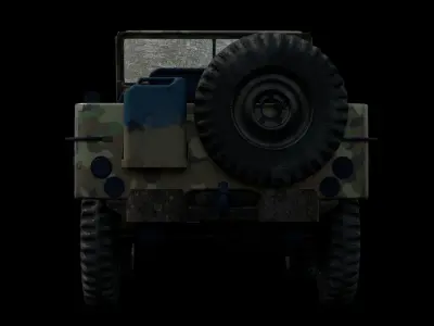 4K Old Jeep Low-poly 3D model