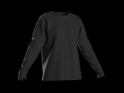 Female raglan longsleeve 3D model