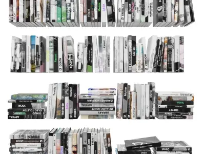 Books 150 pieces 4-6-2 Low-poly 3D model