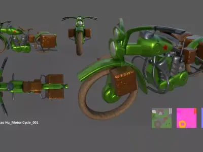 Army Motor Cycle  3D model