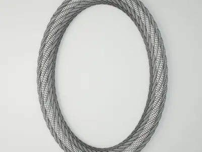 Rope Oval Wall Mirror 3D model