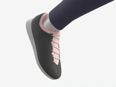 Female Mannequin in Sport Clothes in Action 3D model
