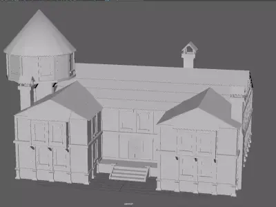 Game-Ready Mansion 3D Model for Unreal Engine  Low-poly 3D model