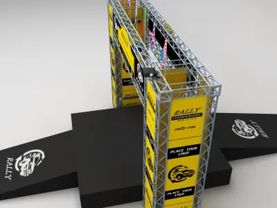 WRC motor sport podium 3D model