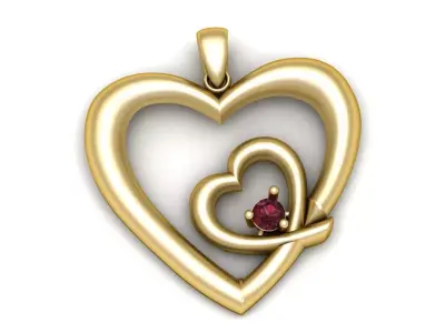 Women fashion Heart Pendant 3d Printable Model 3D print model