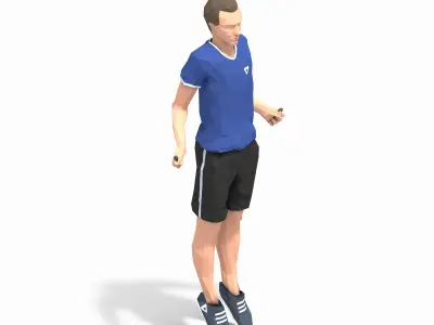 Jumping Rope  Exercise Man Animation Low-poly 3D model