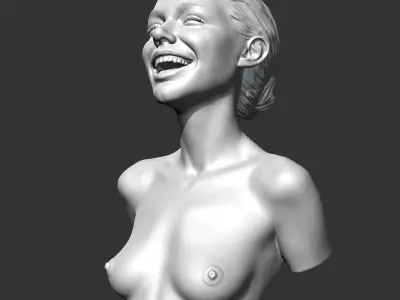 SC girl bust D 3D print model 3D print model