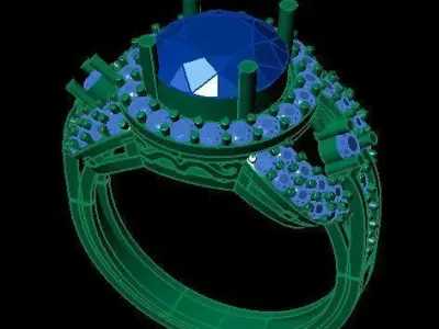 ruby daimond ring 3D print model buy