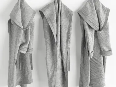 Bathrobe Hanging Set 01 3D model
