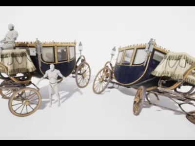 The Carriage 04 Low-poly 3D model