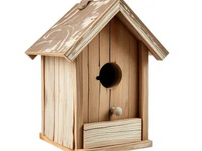 Wooden Birdhouse Model Pack Low-poly 3D model
