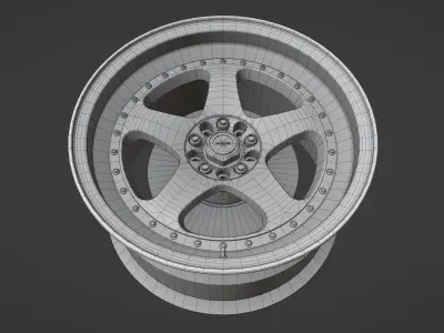 Rays Nismo LMGT1 - 3 Piece Wheels - Game Ready Low-poly 3D model