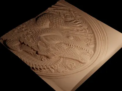 Crocodile CNC 3d Print High Relief Sand Casting 3D print model