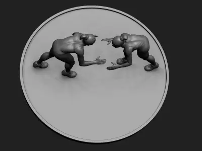 Women Wrestler ready to print 3D print model