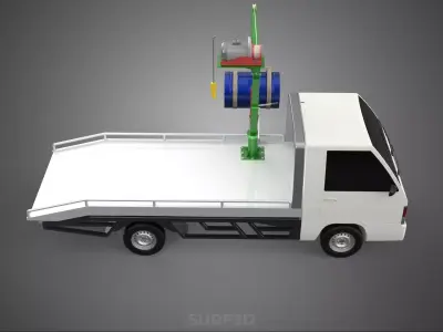 ELECTRIC LIFTING CRANE WINCH HOIST JIB DRUM BARREL PICKUP TRUCK 3D model