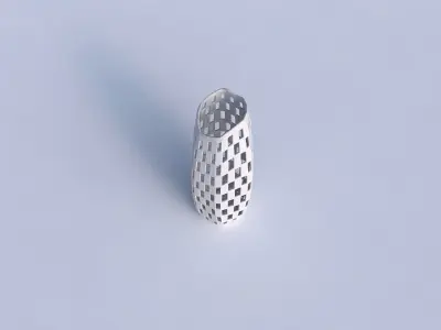 Vase arc hexagon with checker grid lattice 3D print model
