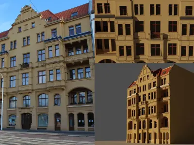low poly building 3d model Low-poly 3D model