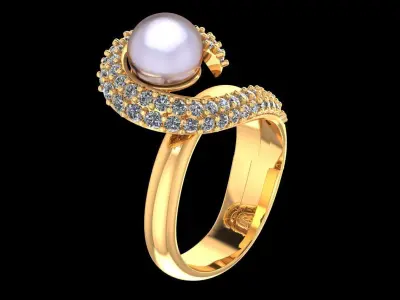 Women Pearl Rings 3D print model