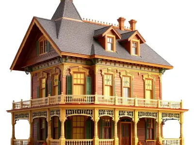 Victorian Mansion model pack Low-poly 3D model