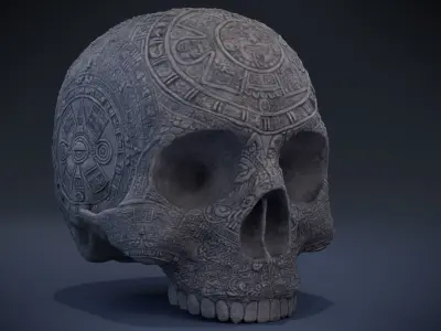 Aztec Skull Low-poly 3D model