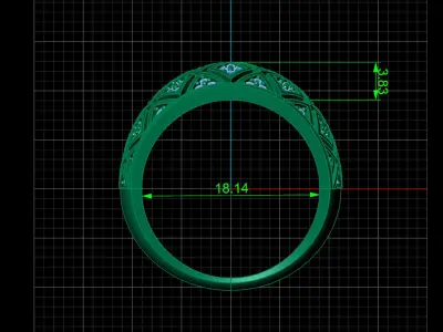 STL 3DM Print Ready Women Diamond Ring Lightweight Printable  3D print model 68