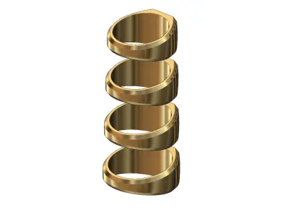 Square diamond top undulated signet US sizes 7to10 3D print model