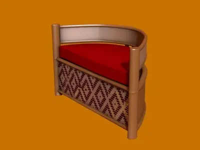 Soft Bamboo Chair Low-poly 3D model