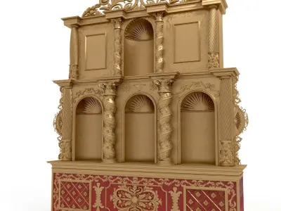 Baroque hispanic american  retable 3D model