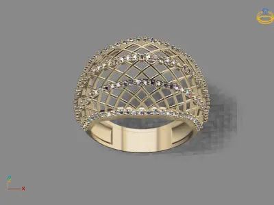 STL 3DM Print Ready Women Diamond Ring Lightweight Printable  3D print model 83