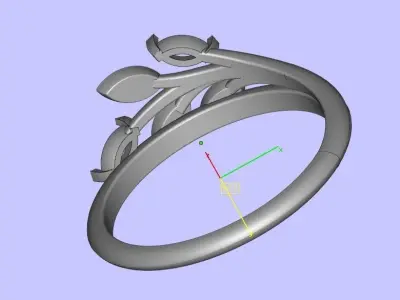 Tiffany Victoria Diamond Vine Ring in 18k 3D model