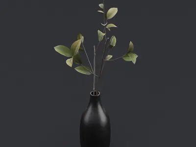Tree Branch In Vase IV 3D model