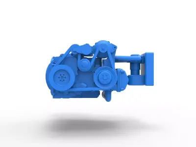 Engine of Vintage Bus Scale 1 to 25 3D print model