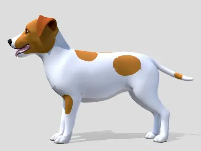 Cartoon Dog - Jack Russell Terrier Low-poly 3D model