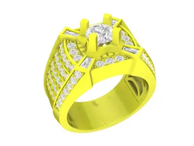 A7672 Luxury Korean Style Diamond Men Ring 3D print model