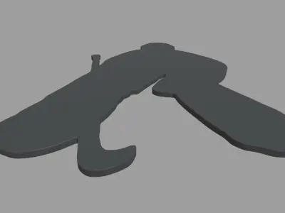 Hockey Key Ring Chain 02 Low-poly 3D model