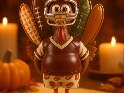 Football Turkey Figurine Thanksgiving Sports Fan Decor 3D print model