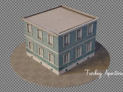 Pbr LowPoly Turkey Apartment Low-poly 3D model