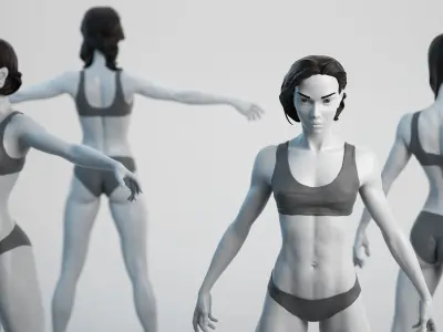 Female Basemesh 07 Low-poly 3D model