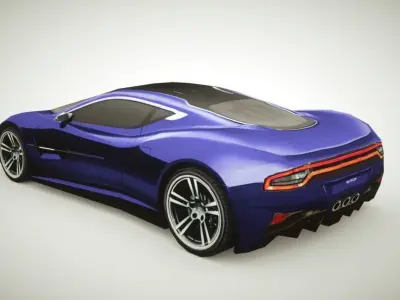 Generic Supercar v7 multicolors Low-poly 3D model