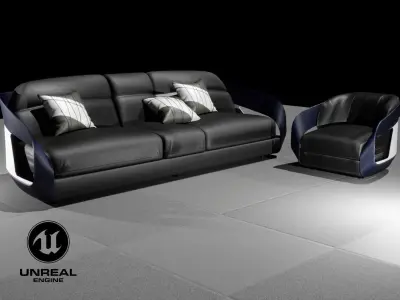 Echise Bruno - Luxury armchair Low-poly 3D model
