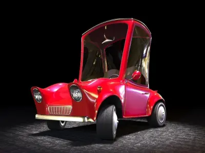Cartoon car 3D model 2